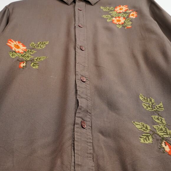 Native Youth STUBBS FLORAL EMBROIDERED ECOVERO VISCOSE SHIRT L - Picture 5 of 12